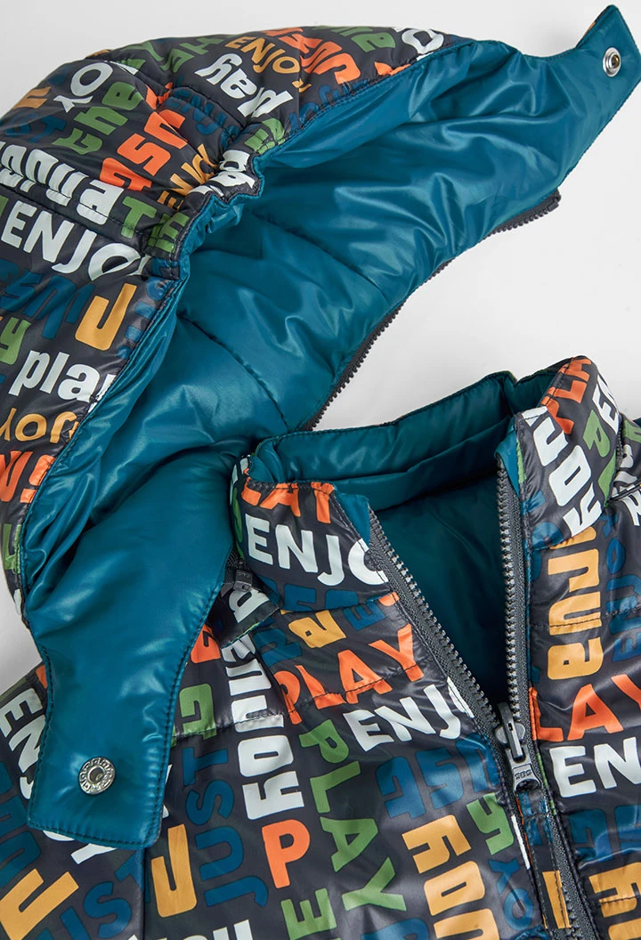 Reversible technical fabric parka for baby