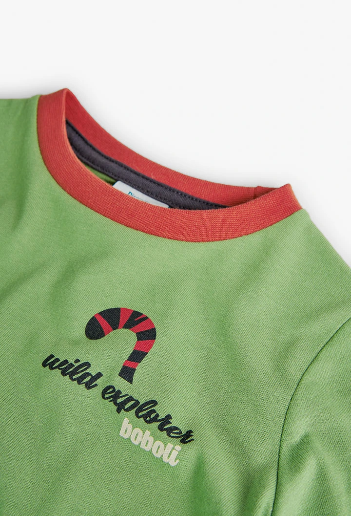 T-shirt tricoté vert pour bébé garçon