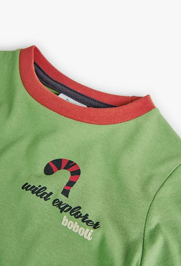 Camisola verde de malha de bebé menino