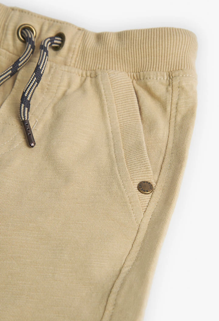 Strick-Bermuda-Shorts in Flamé, für Baby-Jungen, in Farbe Beige