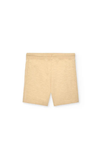 Strick-Bermuda-Shorts in Flamé, für Baby-Jungen, in Farbe Beige