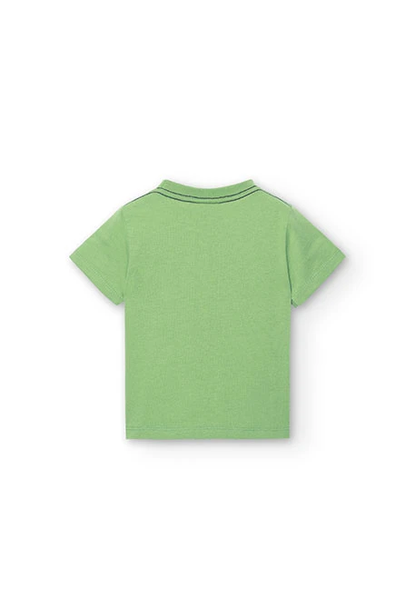 Camisola de malha verde de bebé menino