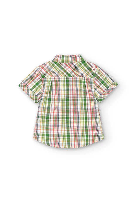Camisa de popelín de quadres de bebè nen