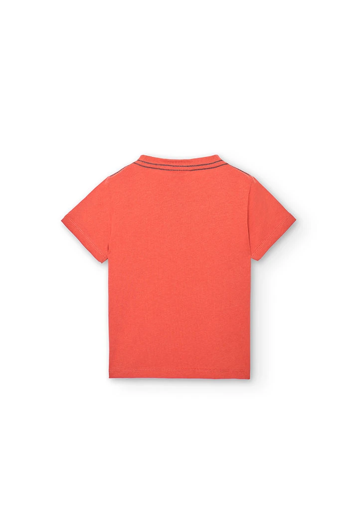 Camisola de malha de bebé menino de cor de laranja