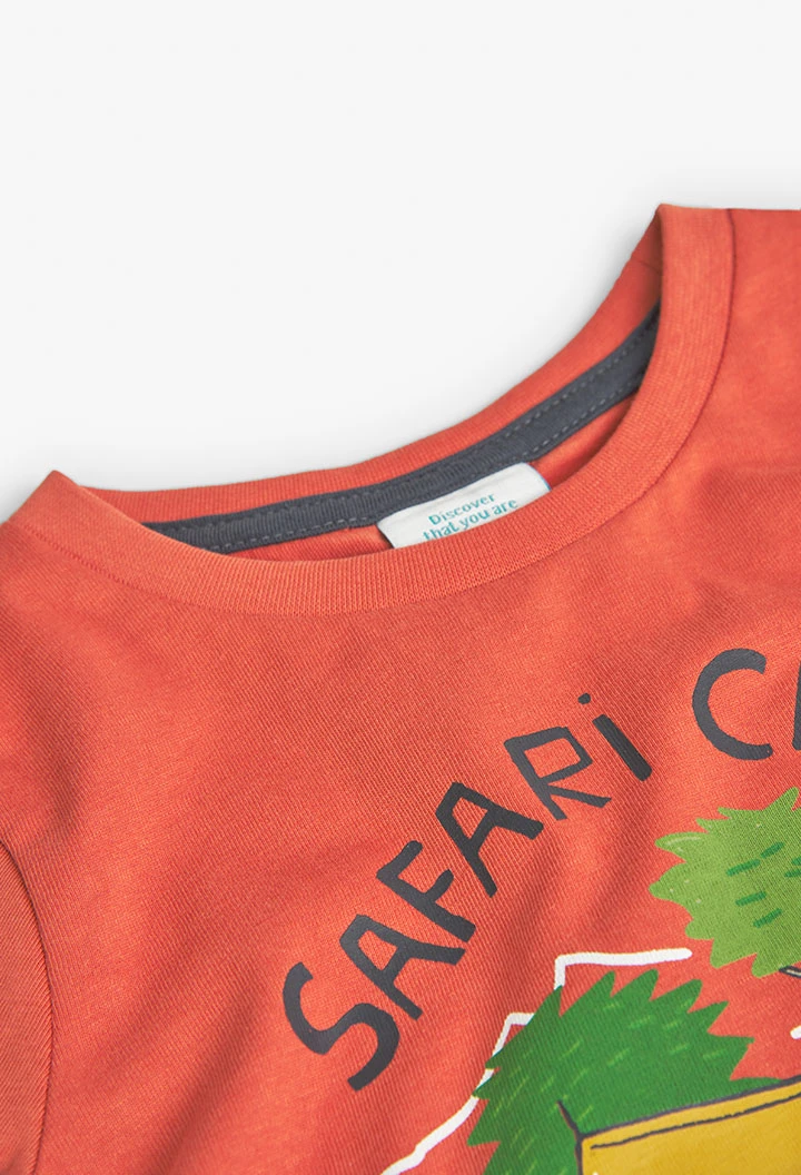 Camiseta de punto de bebé niño en color naranja