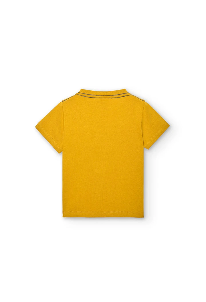 Camisola de malha de bebé menino de cor amarela