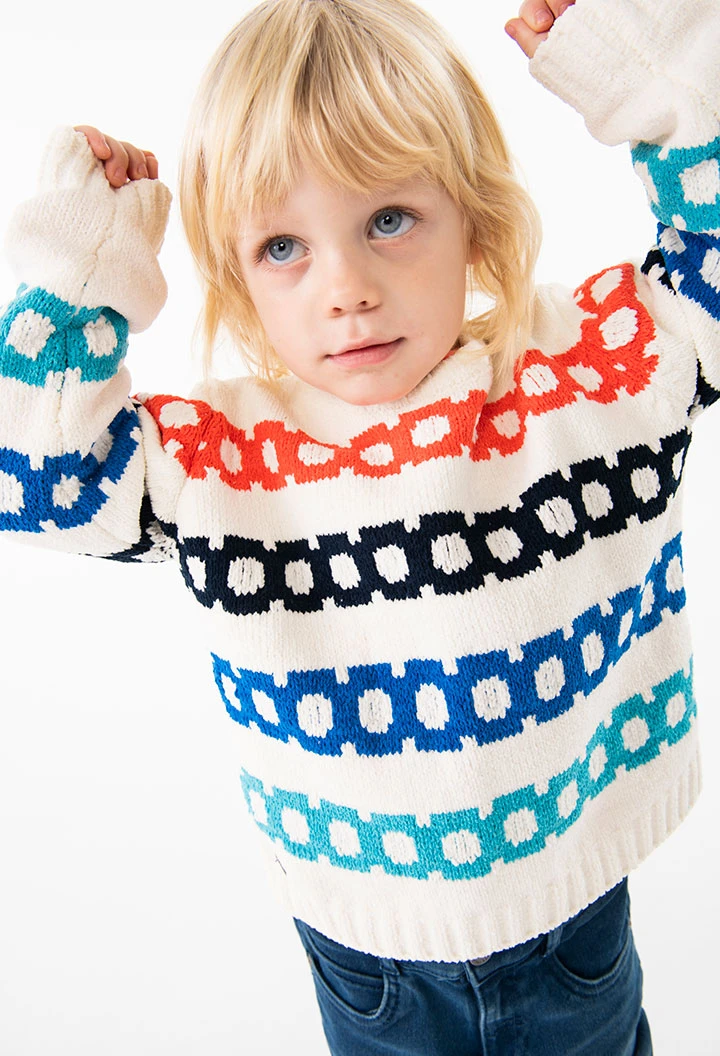 Pull en tricot pour bébé garçon en blanc