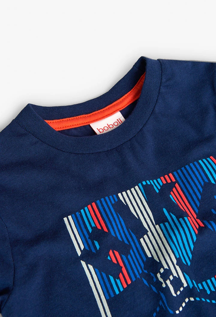 Maglietta a maglia per bambino in blu navy