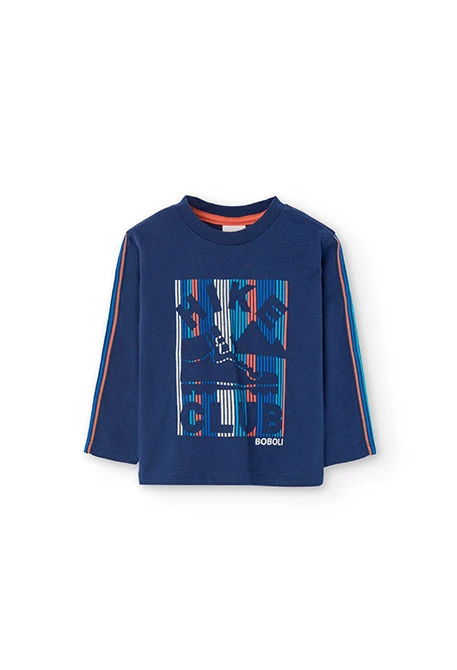 Camiseta de punto de bebé niño en azul marino