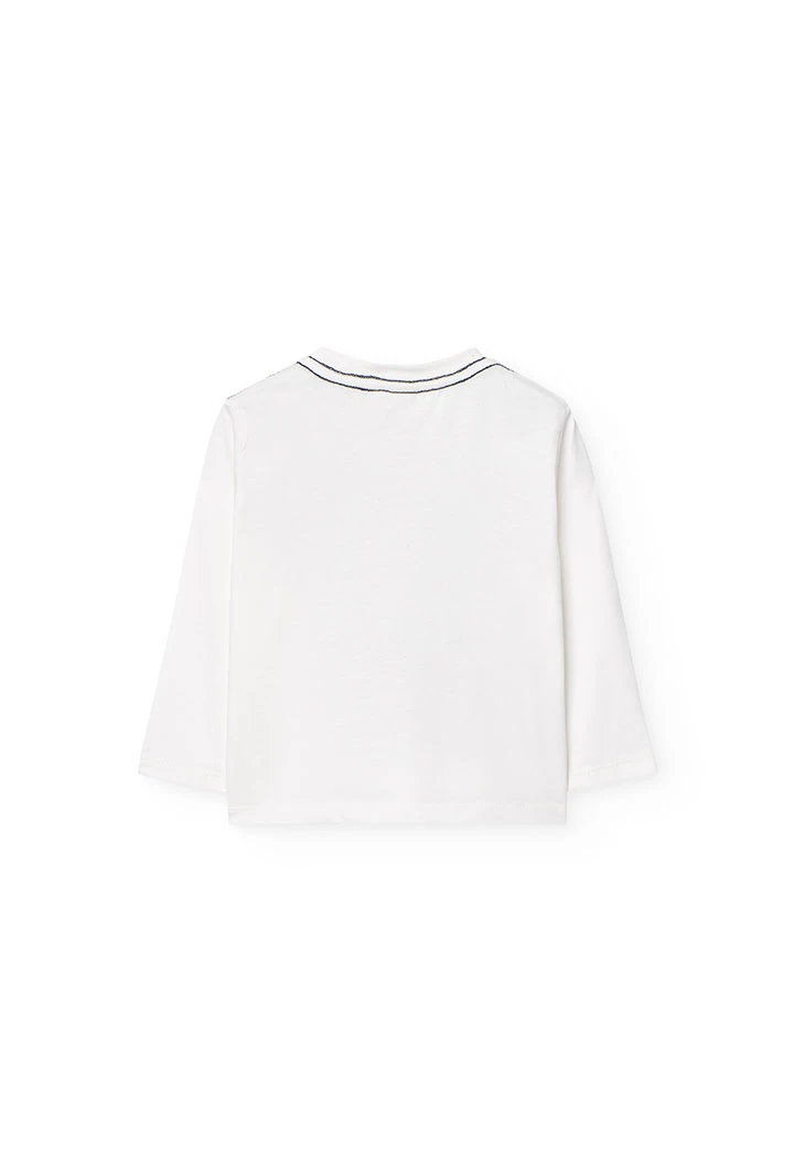 Camisola de malha de bebé menino em branco