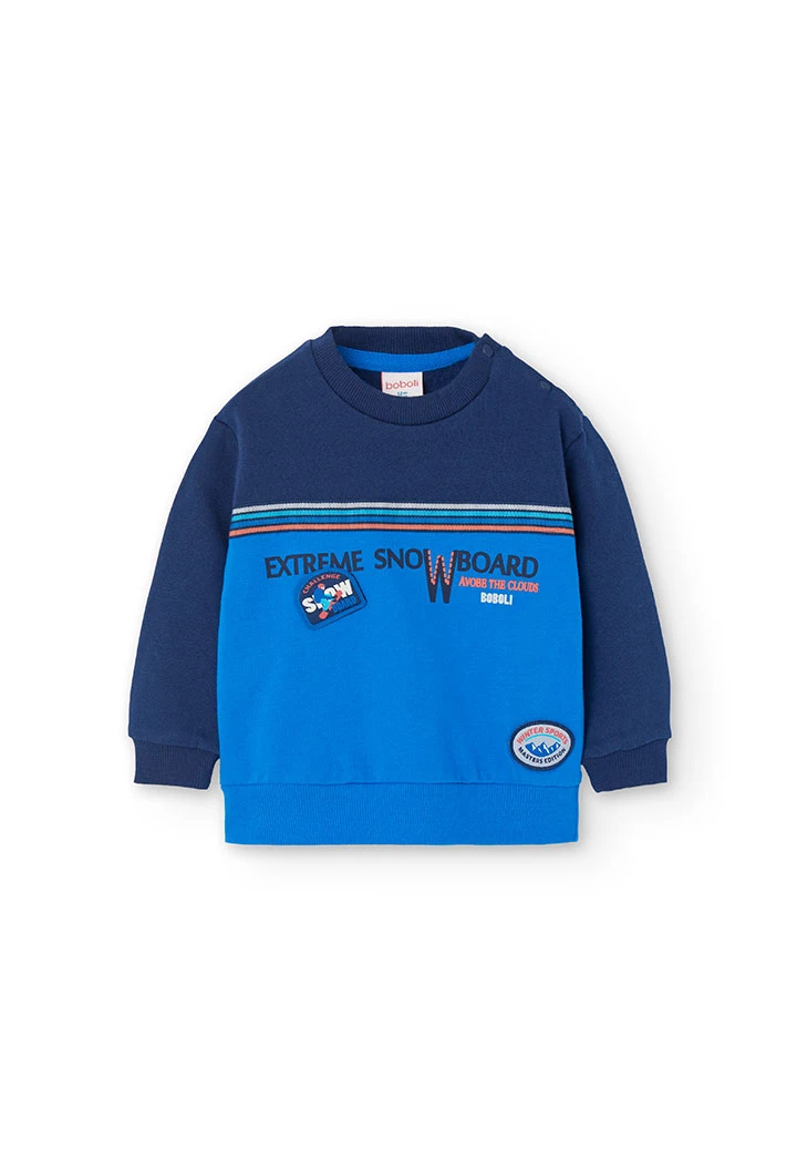 Navy blue fleece sweatshirt for baby boy