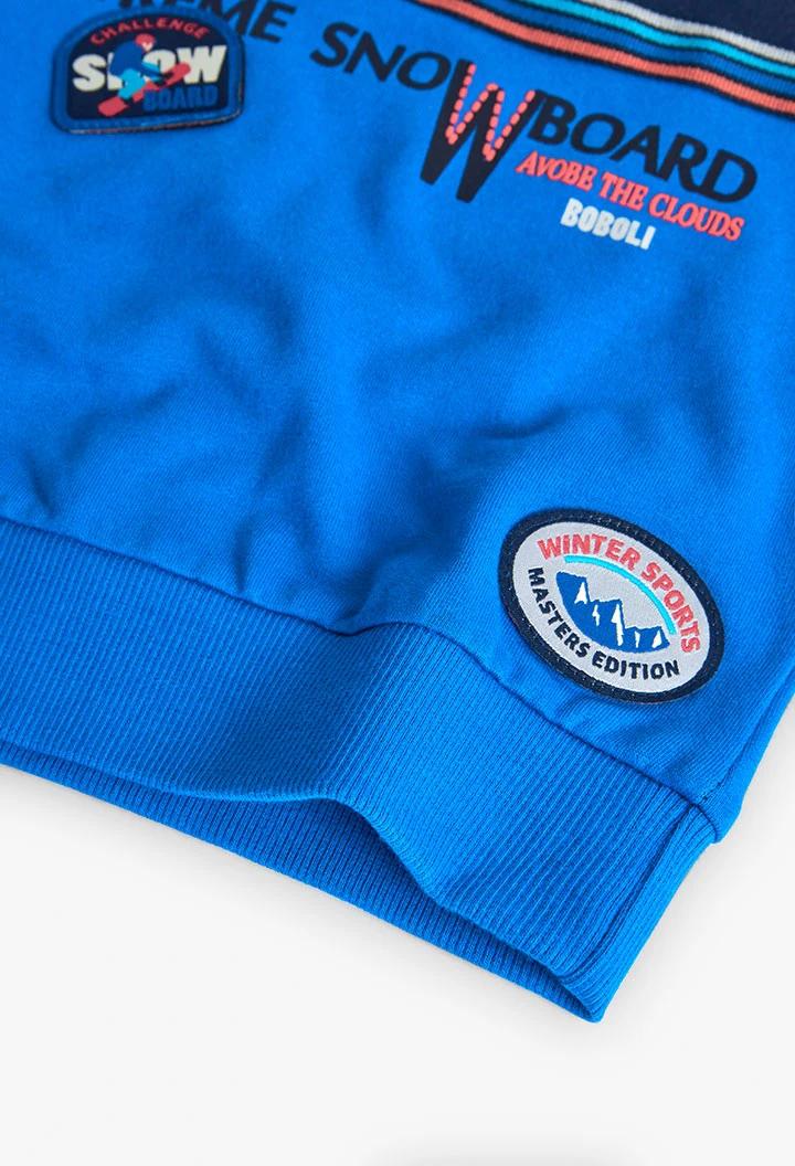 Sweat en molleton pour bébé garçon en bleu marine