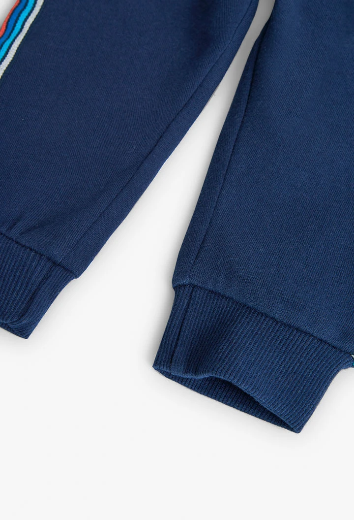 Pantalon en peluche pour bébé garçon en bleu marine