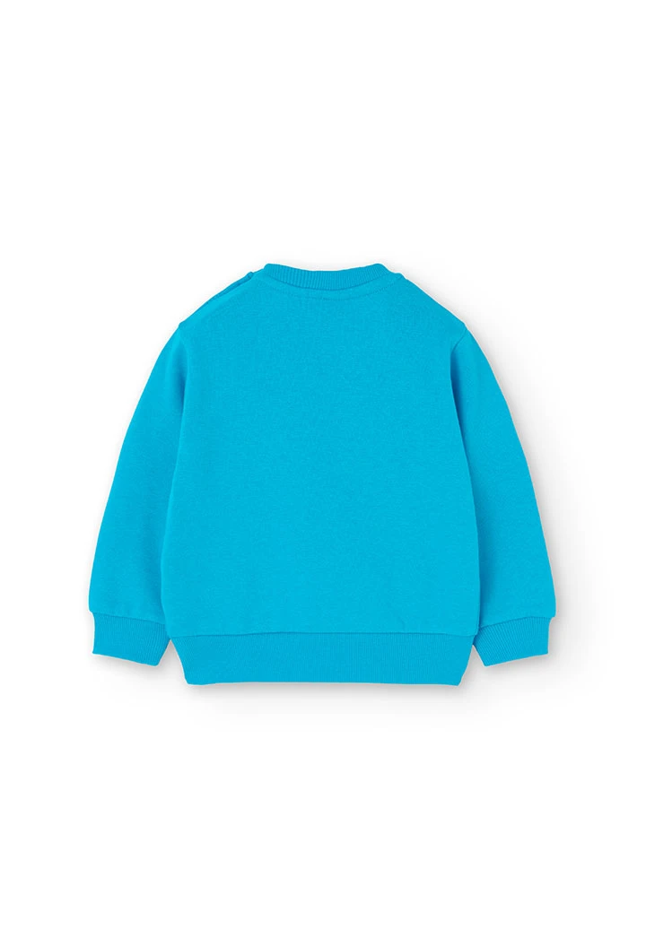 Ensemble en peluche pour bébé garçon, sweat-shirt et pantalon en bleu