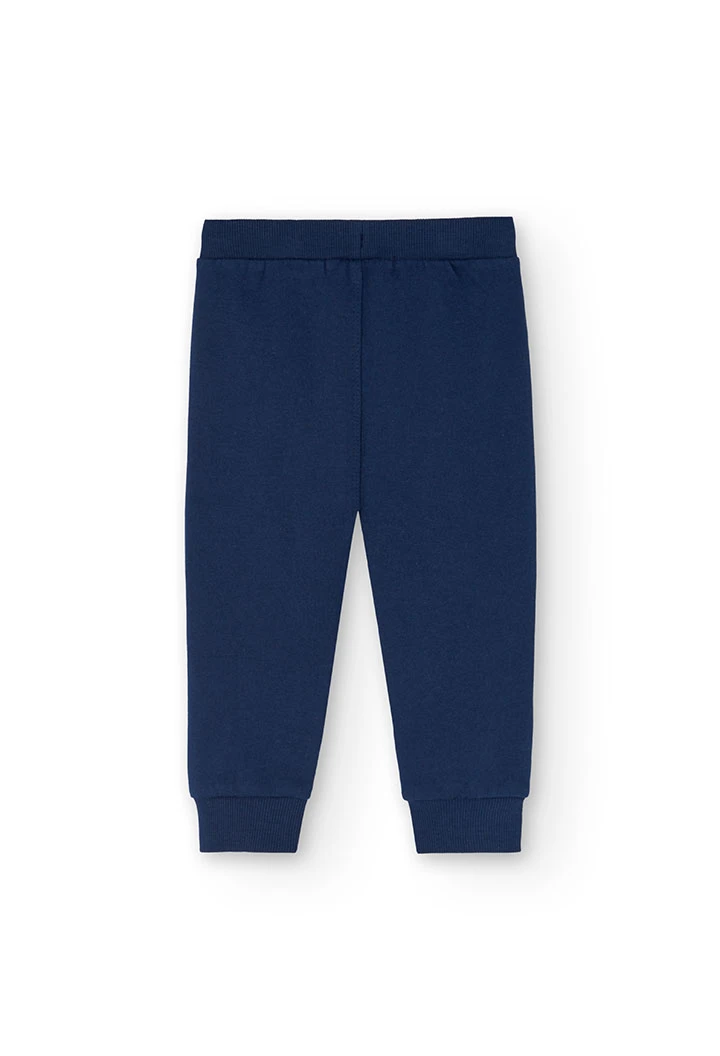 Baby boy fleece set: sweatshirt and trousers in blue