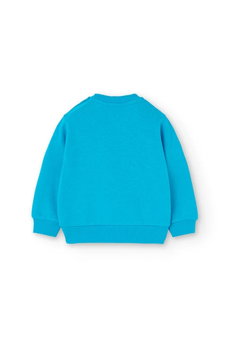 Baby boy fleece set: sweatshirt and trousers in blue