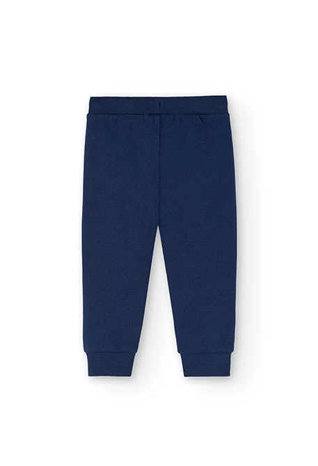 Baby boy fleece set: sweatshirt and trousers in blue