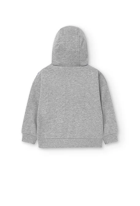 Fleece sweatshirt for baby boy in grey