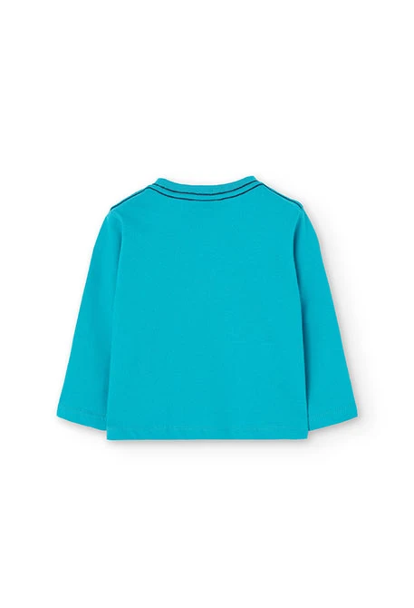 T-shirt en tricot pour bébé garçon en bleu avec imprimé