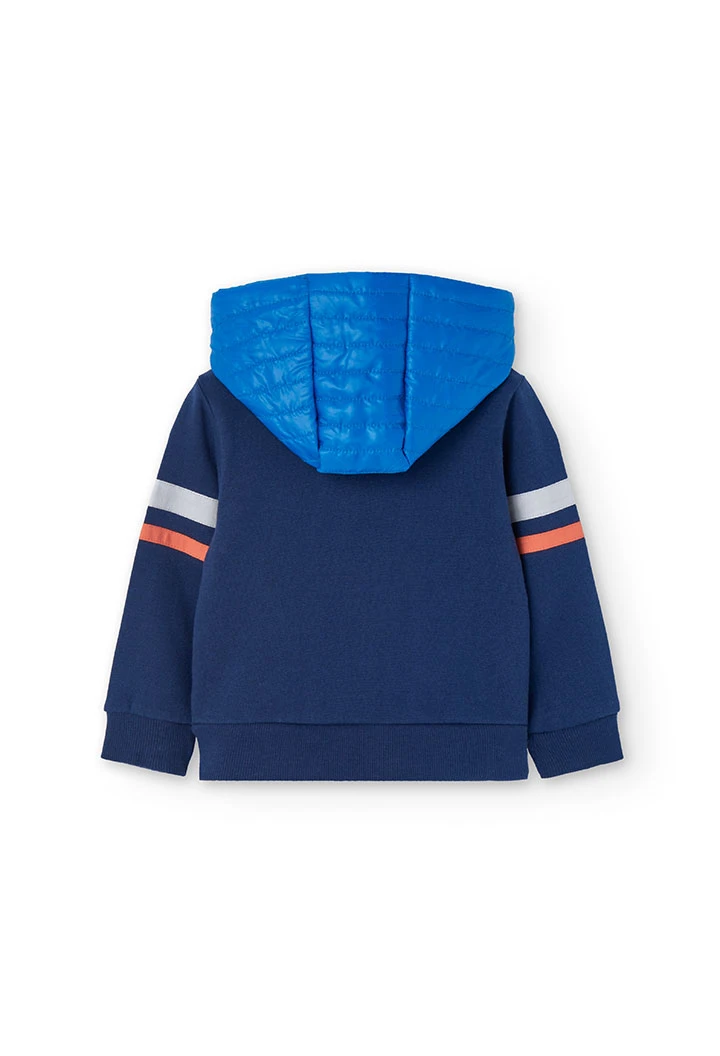 Giacca in felpa per neonato maschio in blu navy