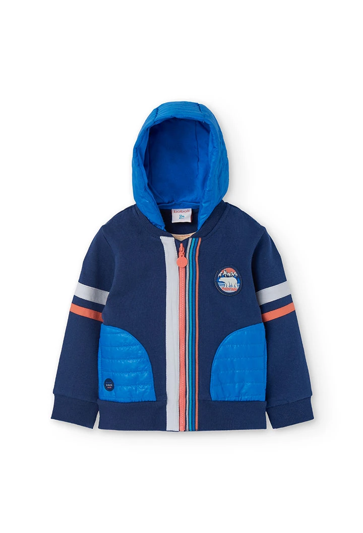 Sweatjacke für Jungen in Marineblau und Kapuze