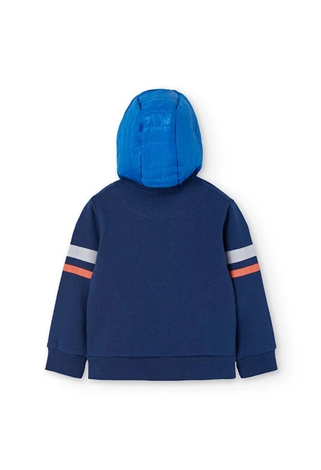 Chaqueta de felpa para bebé niño en azul marino