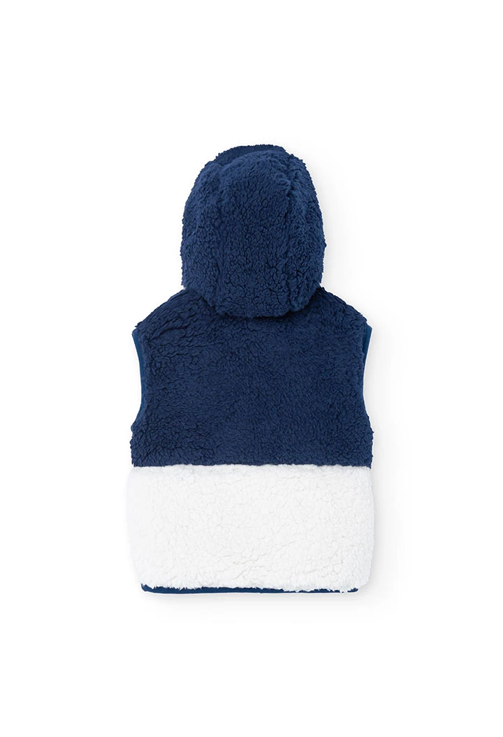 Baby boy navy blue sheepskin vest