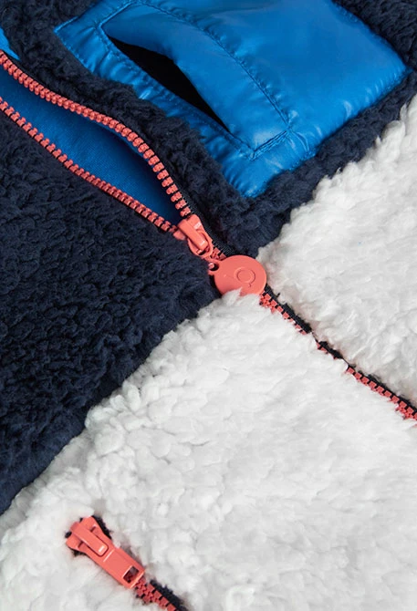 Gilet en peau de mouton pour bébé garçon en bleu marine