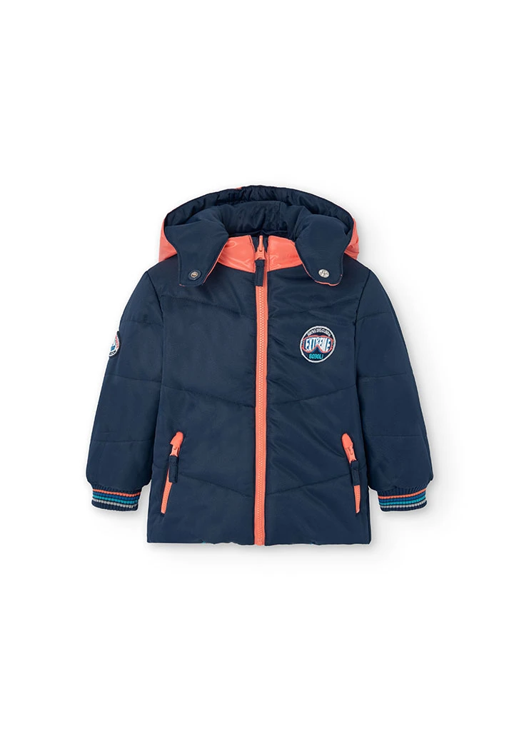 Parka für Baby-Jungen mit marineblauem Druck