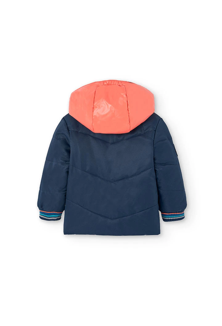 Parka für Baby-Jungen mit marineblauem Druck