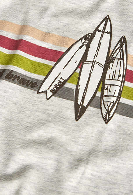 T-shirt de malha para bebé menino em cor cru com estampado
