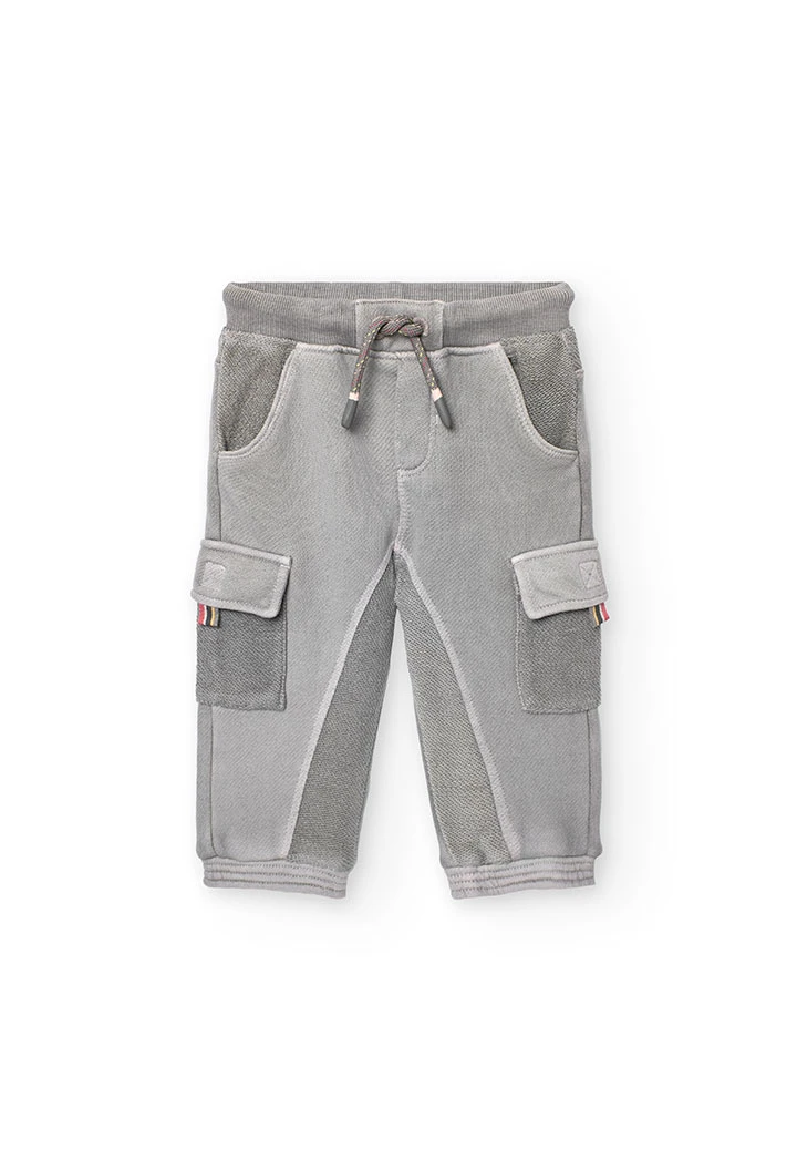 Pantalon de jogging pour bébé garçon de couleur grise.