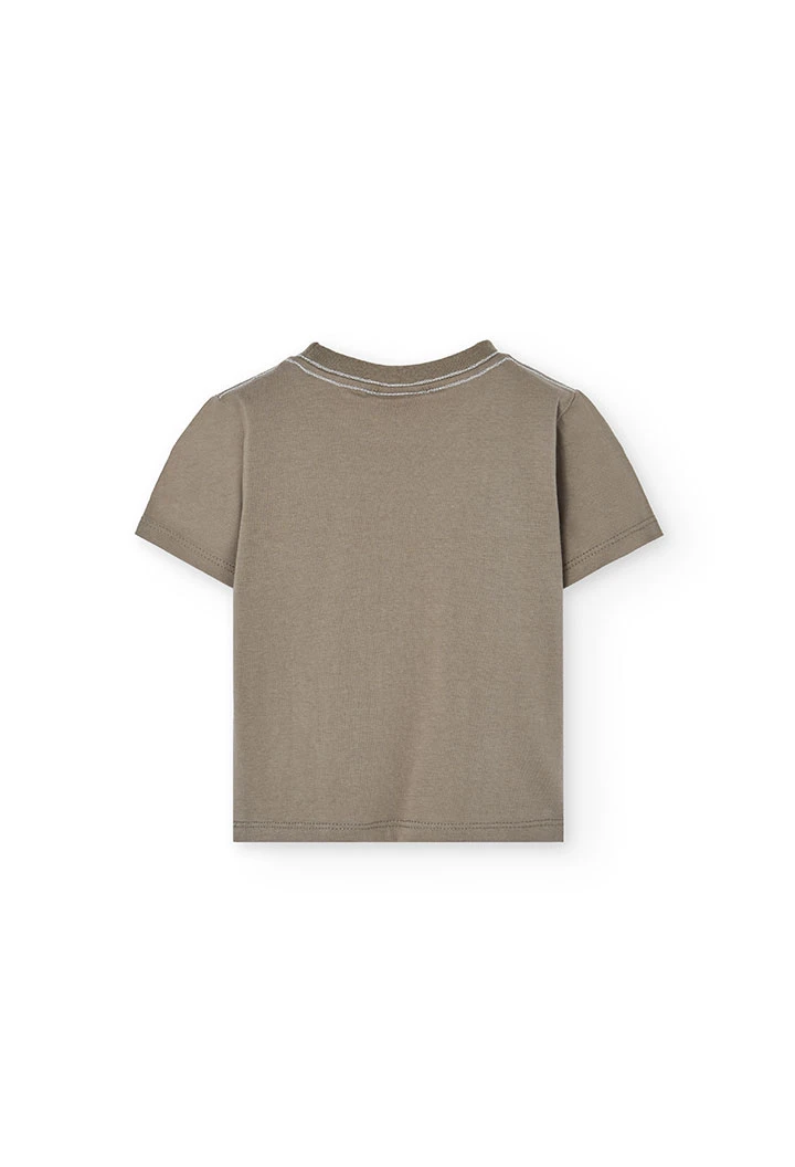 Baby boy knitted t-shirt in brown colour