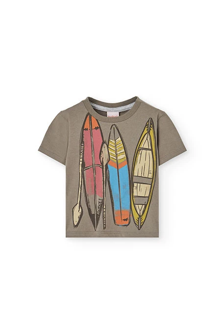 Maglietta di maglia per bambino color marrone
