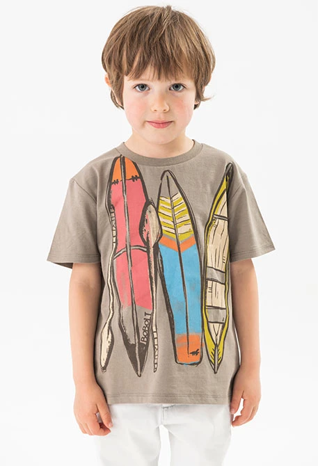 Maglietta di maglia per bambino color marrone