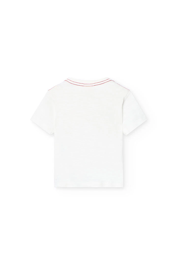 T-shirt de malha para bebé menino em branco com estampado