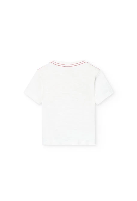 T-shirt de malha para bebé menino em branco com estampado