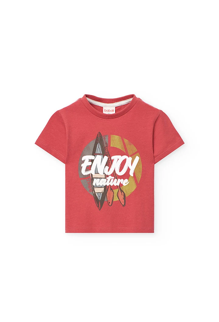 T-shirt en tricot pour bébé garçon en couleur grenat