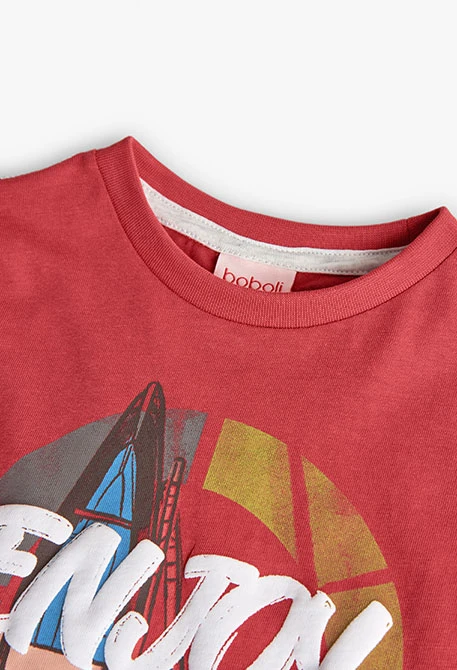 Camisola de malha para bebé menino em cor grená