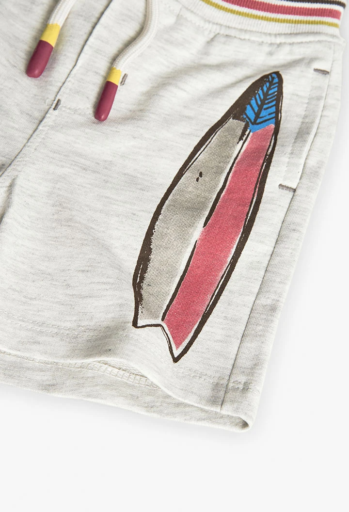 Bermuda in maglia per bambino in colore écru