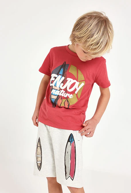 Strick-Bermudashorts für Babyjungen in Rohweiß