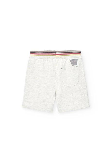 Bermuda en maille pour bébé garçon de couleur écrue.