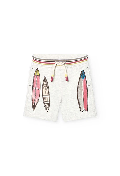Bermudas de malha para bebé menino em cor cru