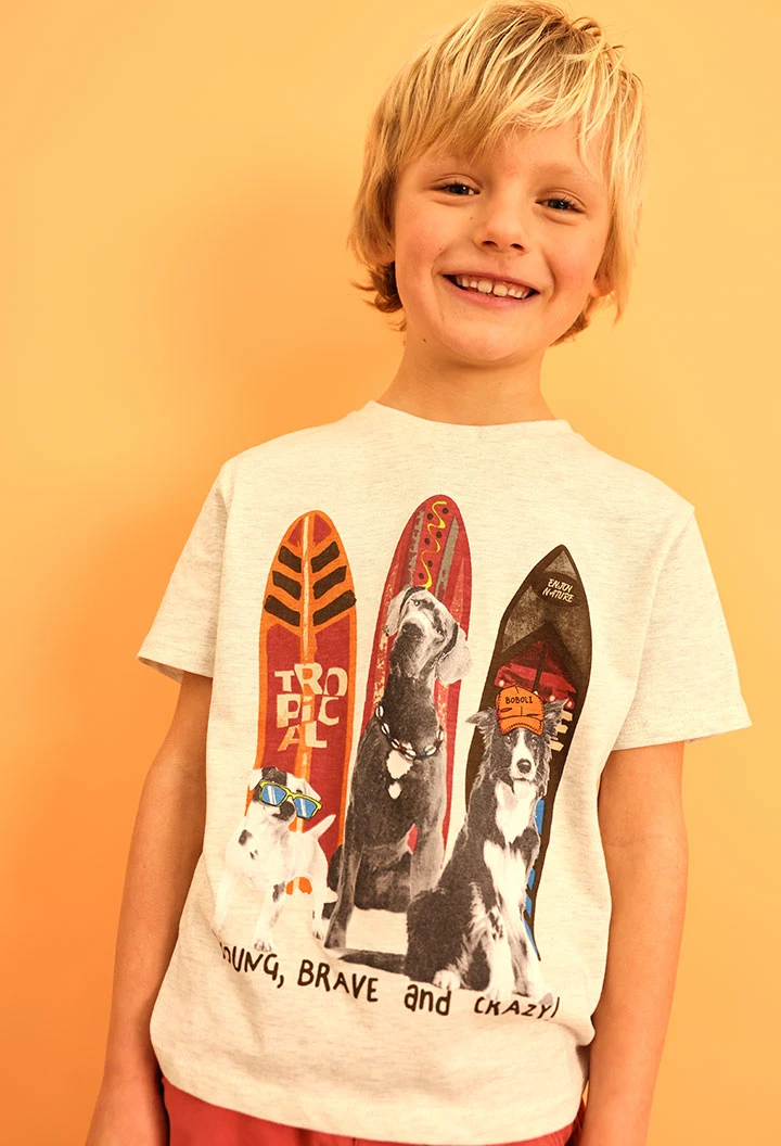 T-shirt en tricot pour bébé garçon en couleur écrue