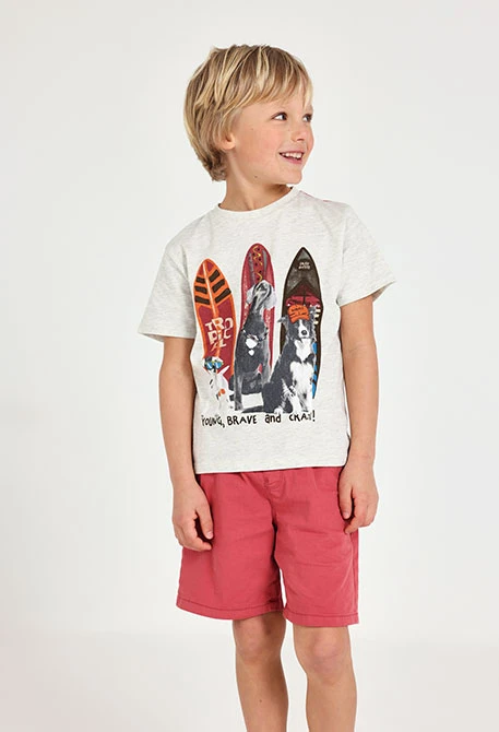 Baby boy knitted T-shirt in off-white colour