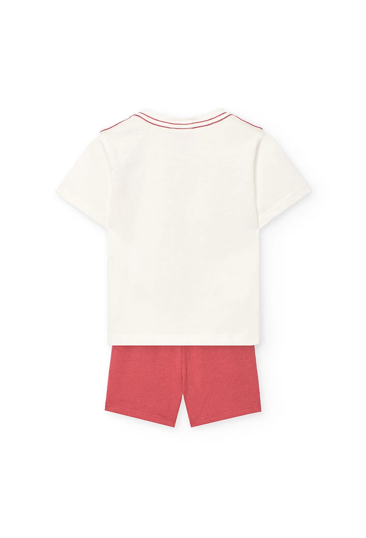 Set di maglietta e pantaloncini in maglia per neonato di colore bianco