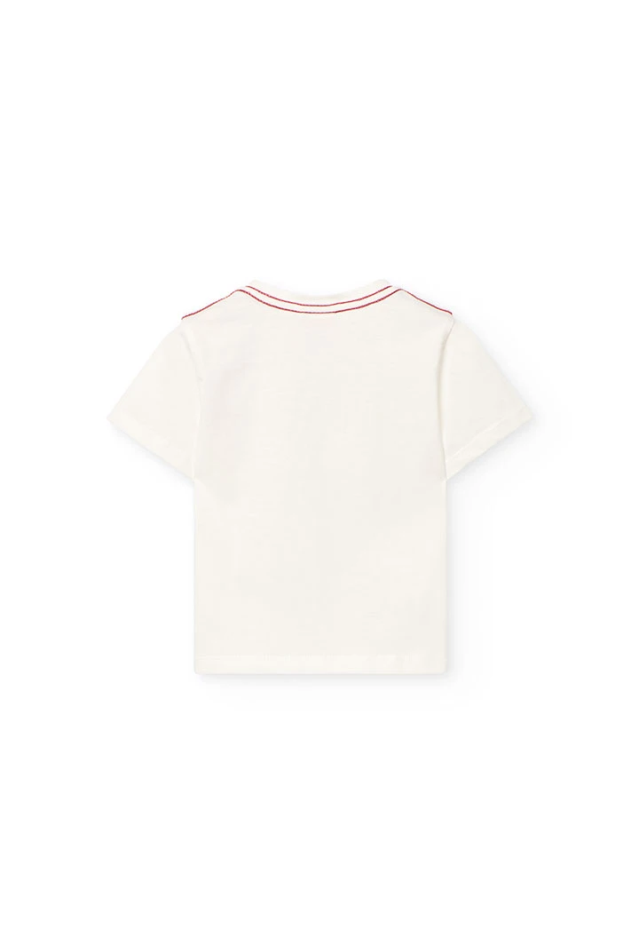 Set di maglietta e pantaloncini in maglia per neonato di colore bianco