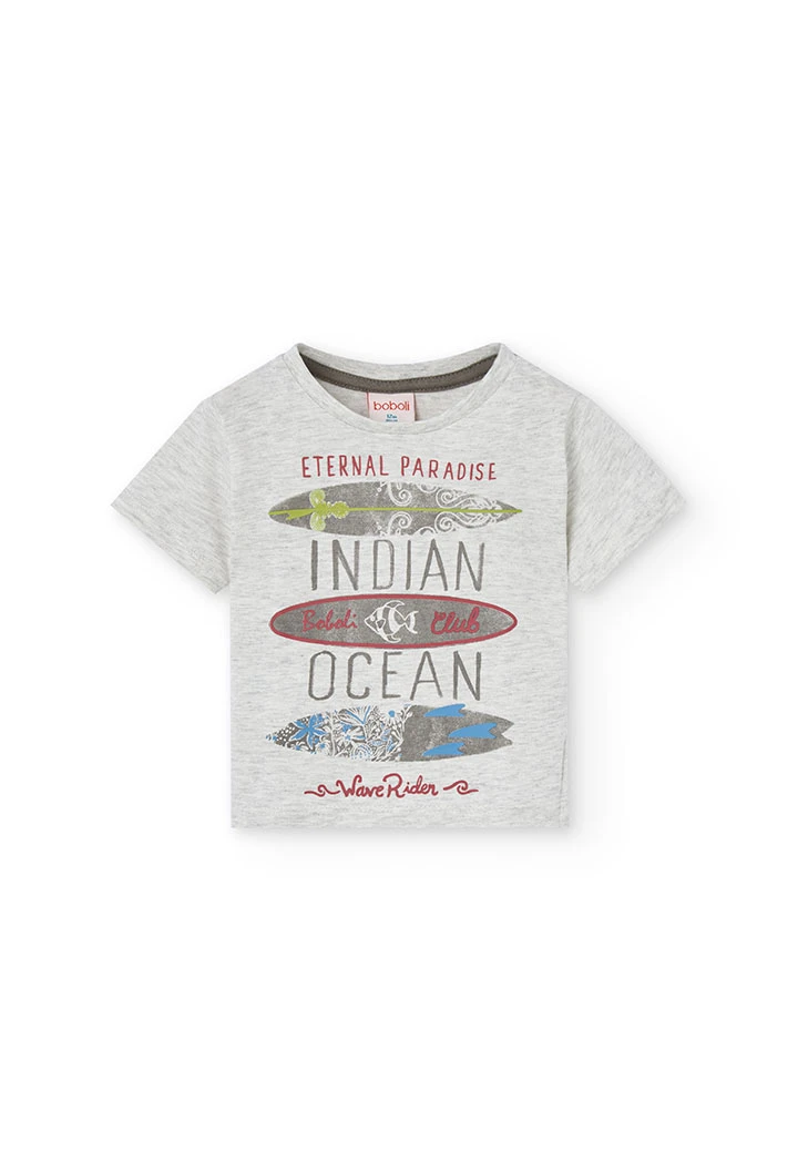 Baby-Jungen-Strickshirt-Set in Rohweiß
