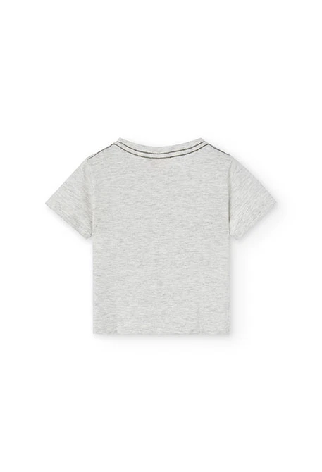 Conjunto de camiseta de punto para bebé niño en color crudo