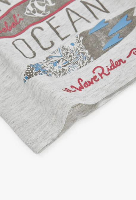 Conjunto de camiseta de punto para bebé niño en color crudo